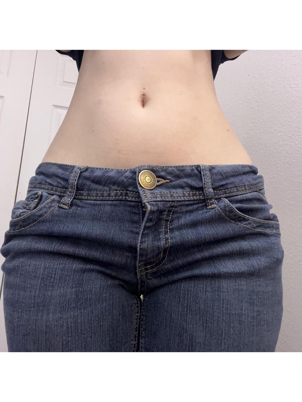 low rise flared jeans